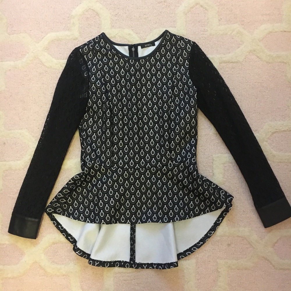 Lace peplum blouse
